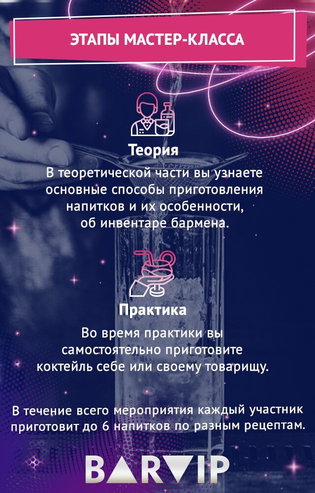 коктейльный мастер класс с дегустацией