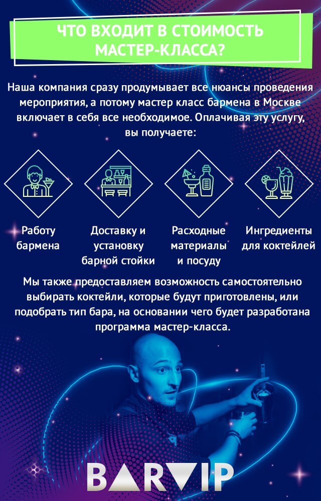 мастер класс по приготовлению коктейлей в москве