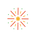 Эффект дыма и фейерверки.