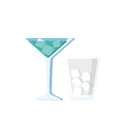 Лед, барное стекло для коктейлей.